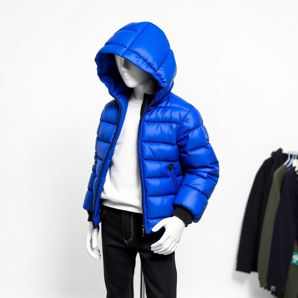 Boys Jacket — Cobalt Blue, Quilted Nylon